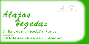 alajos hegedus business card